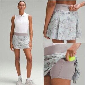 Lululemon pace rival mid rise skirt skort plisse bloom tenns pickleball sz 2